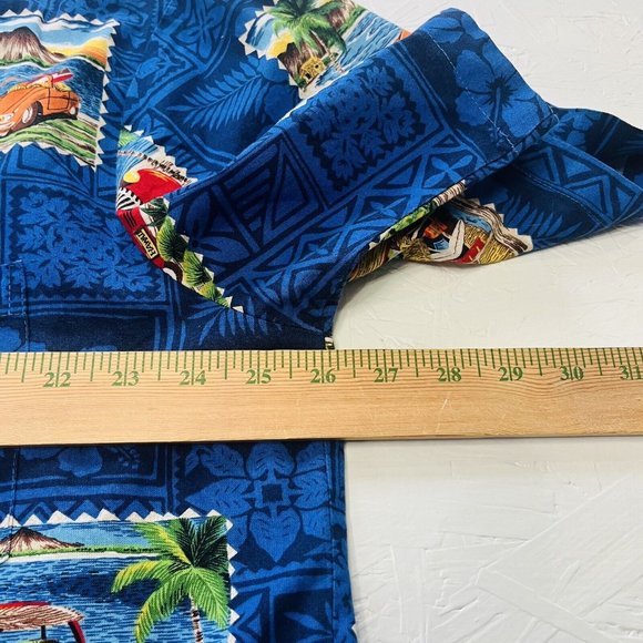 Hawaiian Vintage Collection SHIRT Mens Size XL Button up Cars And Beach Made USA - Picture 3 of 7